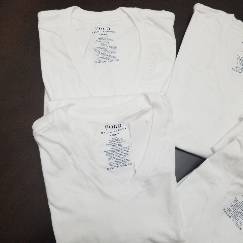 5 Polo Ralph Lauren Classic Undershirt V Neck - Picture 3 of 3